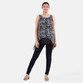TAMSY Black Chiffon Screen Printed Top - S - Sticky add to cart bar