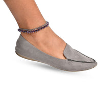 Lapis Lazuli 5-7mm Beaded Anklet in Silvertone (7.5-10.5 In) 53.50 ctw