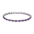 African Amethyst Tennis Bracelet in Stainless Steel (7.50 In) 9.25 ctw - Sticky add to cart bar