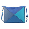 "100% Genuine leather Collapsible Crossbody Bag Size: 8Lx10Hx2W inches Color: Blue " - Sticky add to cart bar