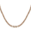 Natural Champagne Diamond Necklace 18 Inches in Vermeil Rose Gold Over Sterling Silver 5.00 ctw - Sticky add to cart bar