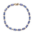 LUXORO 10K Yellow Gold Premium Tanzanite Tennis Bracelet (8.00 In) 3.40 Grams 11.40 ctw - Sticky add to cart bar