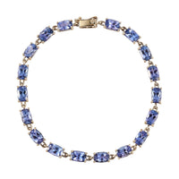 LUXORO 10K Yellow Gold Premium Tanzanite Tennis Bracelet (8.00 In) 3.40 Grams 11.40 ctw