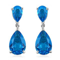 Caribbean Quartz (Triplet) Drop Earrings in Platinum Over Sterling Silver 8.50 ctw - Sticky add to cart bar