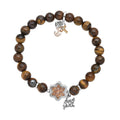 Amazonite and Austrian Crystal Beaded Stretch Bracelet with Have Faith & Three Shaped Charms in Silvertone & Stainless Steel 102.00 ctw - Sticky add to cart bar