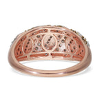 Natural Champagne Diamond and Diamond Ring in Vermeil Rose Gold Sterling Silver (Size 9.0) 0.50 ctw