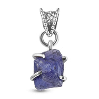 Artisan Crafted Rough Cut Tanzanite Pendant in Sterling Silver 5.75 ctw