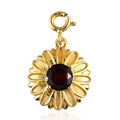 Mozambique Garnet Floral Charm in Vermeil Yellow Gold Over Sterling Silver 1.00 ctw - Sticky add to cart bar