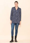 TAMSY Blue Micro Collared with Sleeve Top -L - Sticky add to cart bar