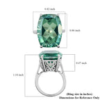 Peacock Quartz (Triplet) Solitaire Ring in Platinum Over Sterling Silver (Size 10.0) 18.25 ctw