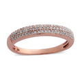 Natural Pink Diamond 3 Row Band Ring in Vermeil Rose Gold Over Sterling Silver (Size 6.0) 0.33 ctw - Sticky add to cart bar
