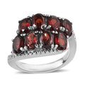 Amethyst Bypass Ring in Stainless Steel (Size 10.0) 3.85 ctw - Sticky add to cart bar