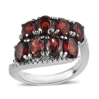 Amethyst Bypass Ring in Stainless Steel (Size 10.0) 3.85 ctw