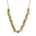 Arizona Peridot Floral Station Necklace 18 Inches in Vermeil Yellow Gold Over Sterling Silver 12.45 Grams 5.80 ctw - Sticky add to cart bar