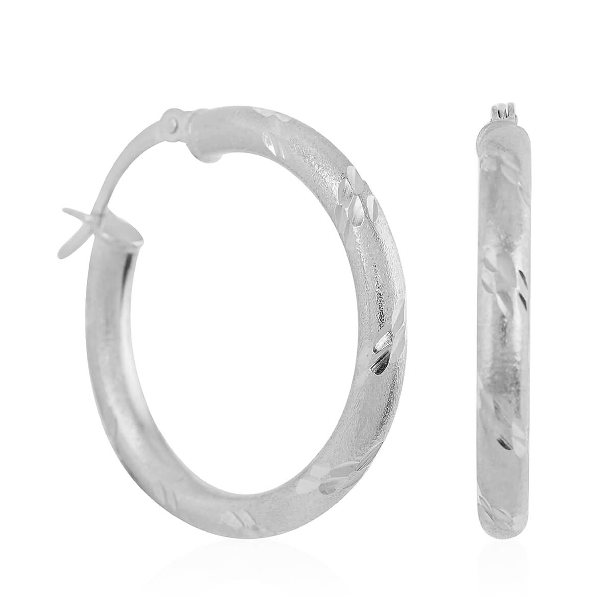 Sterling Silver Hoop Earrings 2.90 Grams