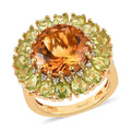 Santa Ana Madeira Citrine and Multi Gemstone Cocktail Ring in Vermeil Yellow Gold Over Sterling Silver (Size 10.0) 9.00 ctw - Sticky add to cart bar
