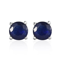 Mozambique Garnet 2.00 ctw Earrings, Stud Earrings For Women, Solitaire Earrings, Round Shape Garnet Solitaire, Platinum Plated Sterling Silver Earrings