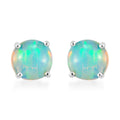 Ethiopian Welo Opal Solitaire Stud Earrings in Platinum Over Sterling Silver 1.10 ctw - Sticky add to cart bar
