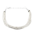 Cheryl Exclusive Pick Santa Fe Style Sterling Silver Multi Strand Layered Liquid Silver Bracelet (7.50 In) 7.70 Grams - Sticky add to cart bar
