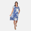 Blue & White Tropical Floral Print