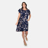 Navy & White Floral Print