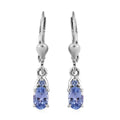Tanzanite Drop Lever Back Earrings in Platinum Over Sterling Silver 0.90 ctw - Sticky add to cart bar