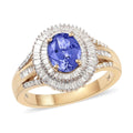 14K Yellow Gold AAA Tanzanite and G-H I1 Diamond Ring (Size 10.0) 6.90 Grams 3.00 ctw - Sticky add to cart bar