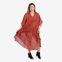 TAMSY Red Kaftan - One Size Fits Most