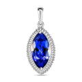 Appraised Rhapsody 950 Platinum AAAA Tanzanite and E-F VS2 Diamond Halo Pendant without Chain 3.35 ctw - Sticky add to cart bar