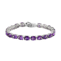 Moroccan Amethyst Tennis Bracelet in Platinum Over Sterling Silver (6.50 In) 13.85 Grams 20.90 ctw