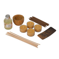 FRAGRANCE GIFT Set (Reed Diffuser, 4 Tea Lights & Incense Holder with 20 Sticks) Fragrance: Jasmine