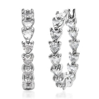 Simulated Diamond Inside Out Hoop Earrings in Stainless Steel 2.50 ctw