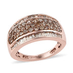 Natural Champagne Diamond Eternal Band Ring in Sterling Silver