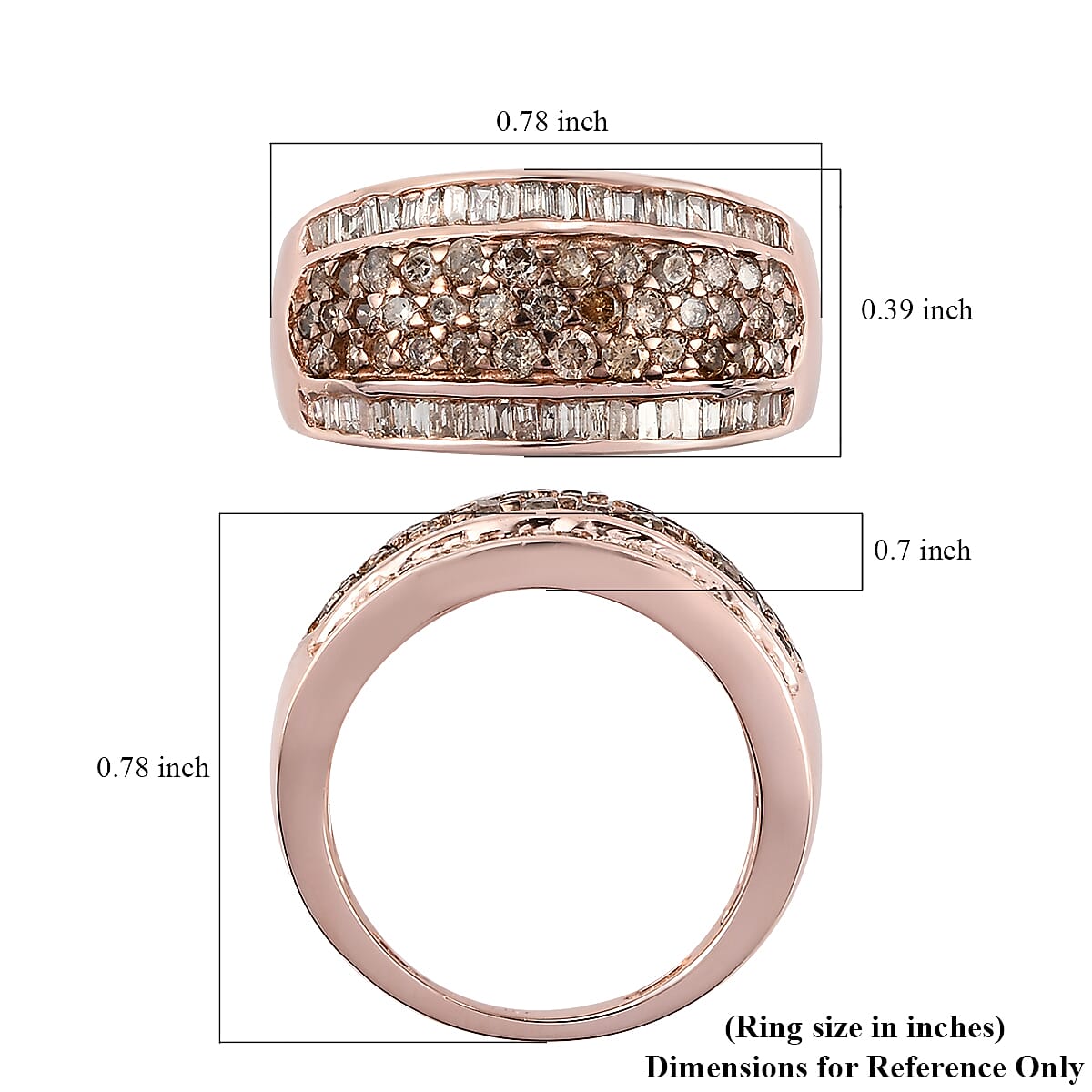 Natural Champagne Diamond Eternal Band Ring in Sterling Silver (6)