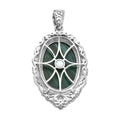 African Malachite Solitaire Pendant in Platinum Over Copper with Magnet 42.35 ctw - Sticky add to cart bar