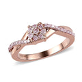 Natural Pink Diamond I3 Infinity Shank Ring in Vermeil Rose Gold Over Sterling Silver 0.25 ctw - Sticky add to cart bar