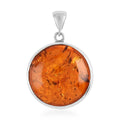 Baltic Amber Round Pendant in Sterling Silver - Sticky add to cart bar