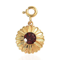 Mozambique Garnet Charm in Vermeil Yellow Gold Over Sterling Silver 1.00 ctw