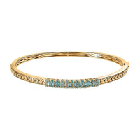 KARIS Madagascar Paraiba Apatite Bangle Bracelet in 18K YG Plated (7.25 In) 2.90 ctw