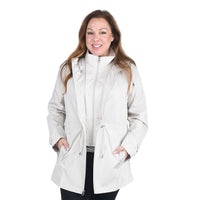 JONES N.Y. Beige Sport Hooded Windbreaker - L