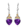 Moroccan Amethyst and Santa Ana Madeira Citrine Lever Back Earrings in Platinum Over Sterling Silver 5.65 ctw - Sticky add to cart bar