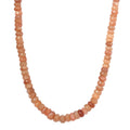 Peach Moonstone Beaded Necklace 20 Inches in Rhodium Over Sterling Silver 245.00 ctw - Sticky add to cart bar