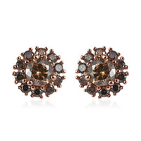 Luxoro 10K Rose Gold Natural Champagne Diamond Stud Earrings 1.00 ctw