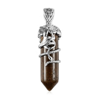 Freshened Tiger Eye Fancy Pendant in Platinum Over Copper 17.75 ctw
