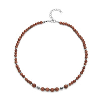 Lapis Lazuli and Resin Beaded Necklace 18-20 Inches in Silvertone 143.00 ctw