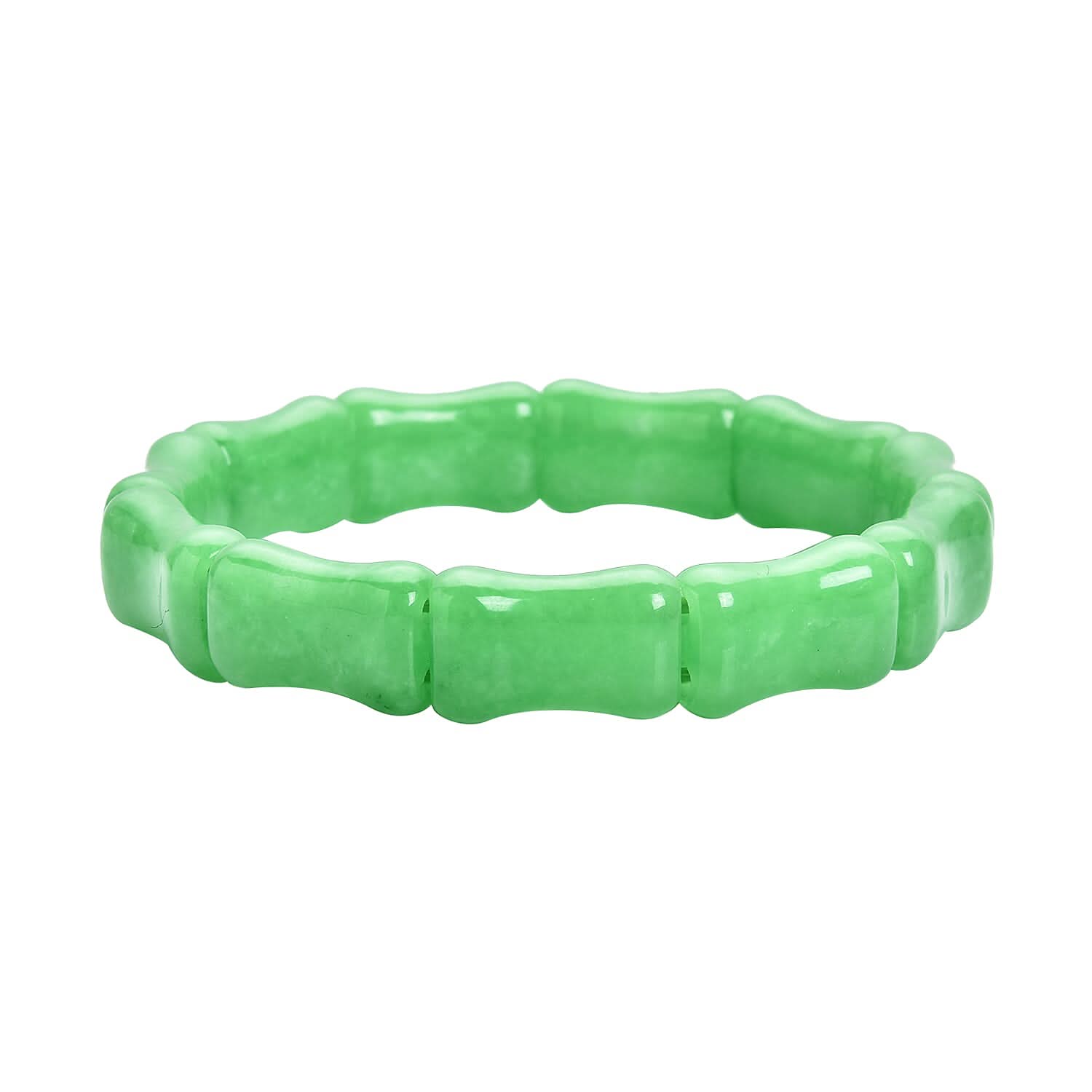 Green Jade Section Stretch Bracelet 167.00 ctw