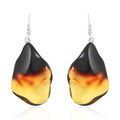 Baltic Amber Free Shaped Dangle Earrings in Sterling Silver - Sticky add to cart bar