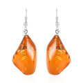 Baltic Amber Organic Earrings in Sterling Silver - Sticky add to cart bar