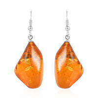 Baltic Amber Organic Earrings in Sterling Silver
