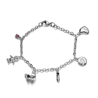 Karis Niassa Ruby (FF) Charm Bracelet in Platinum Bond (7.25 In) 0.25 ctw